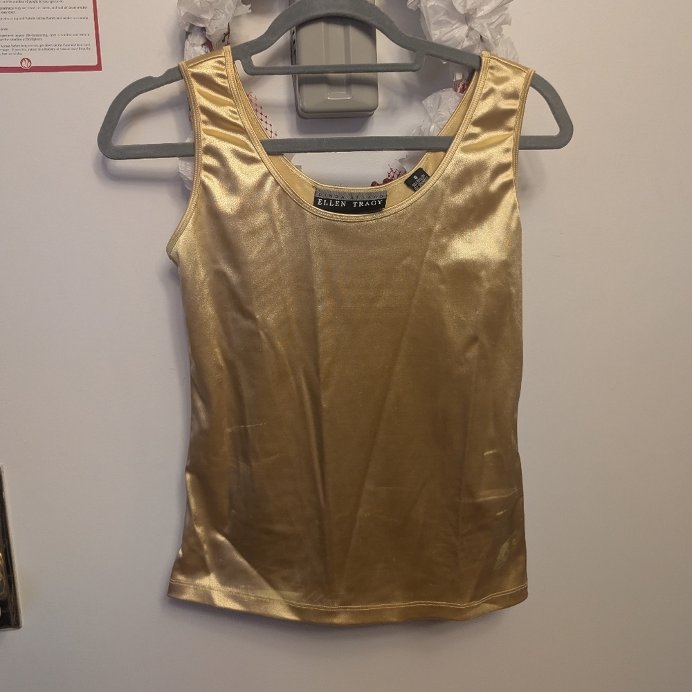 Vintage Ellen Tracy Gold Stretch Tank